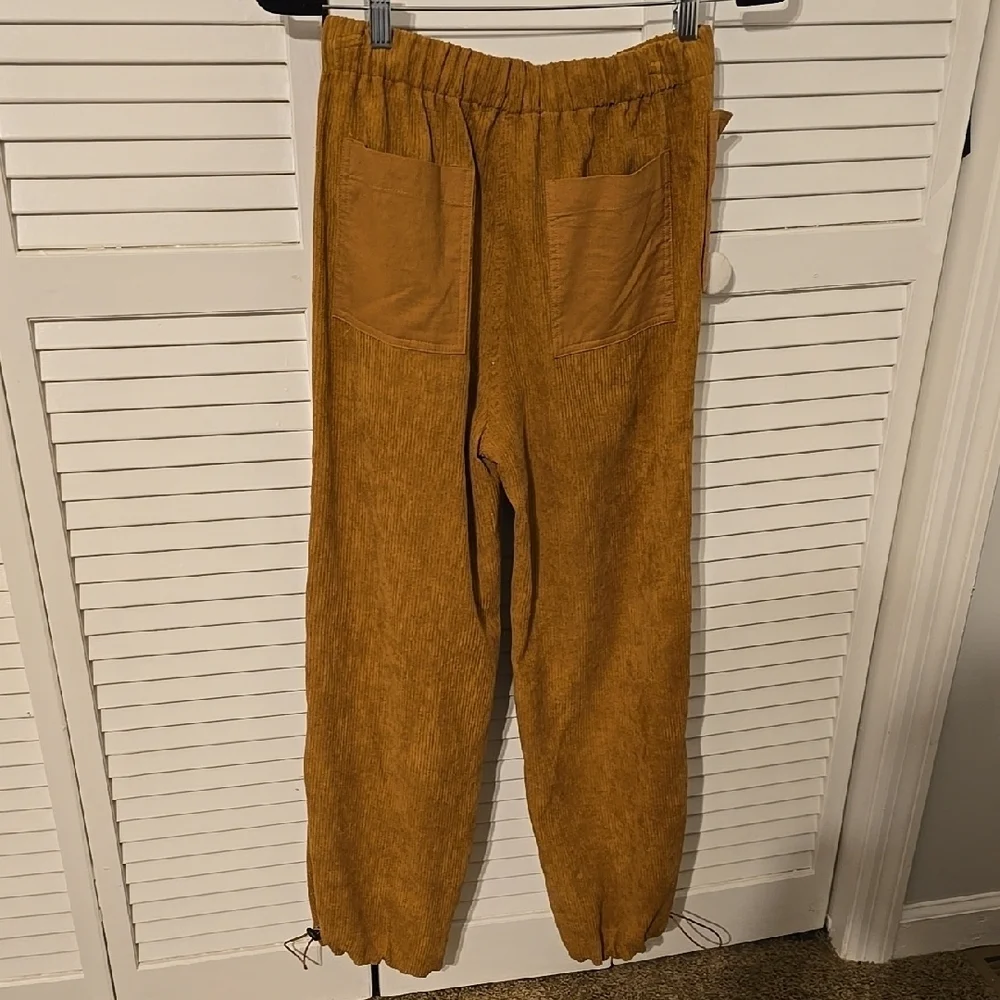 ELODIE Womens Tan Corduroy Relaxed-Fit Pants NWT - Picture 3 of 4